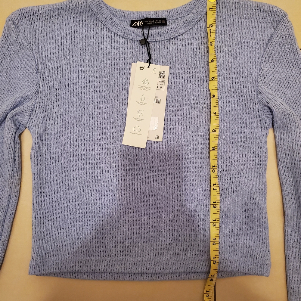 NWT Zara Lavender Long Sleeve Crop Top - Picture 9 of 10